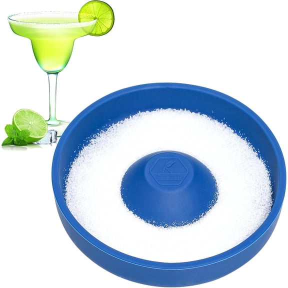 Kamehame Salt Rimmer for Cocktails, Silicone Margarita Salt Rimmer, Glass Rimmer, Bar Salt and Sugar Rimmer For Wide Glasses up to 5.5 Inches, Blue