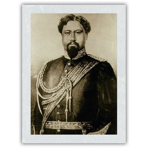 Kamehameha V - Portrait of the Hawaiian King (1830-1872) - Vintage Engraved Illustration - Japanese Unryu Rice Paper Art Print (Unframed) 12 x 16 in