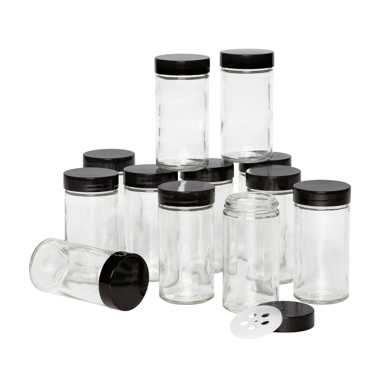 Spice Jars with Black Bamboo Lids
