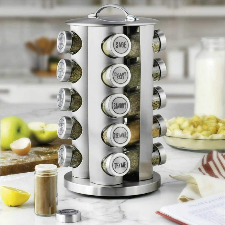 Kamenstein 20 Jar Revolving Stainless Steel Spice Rack