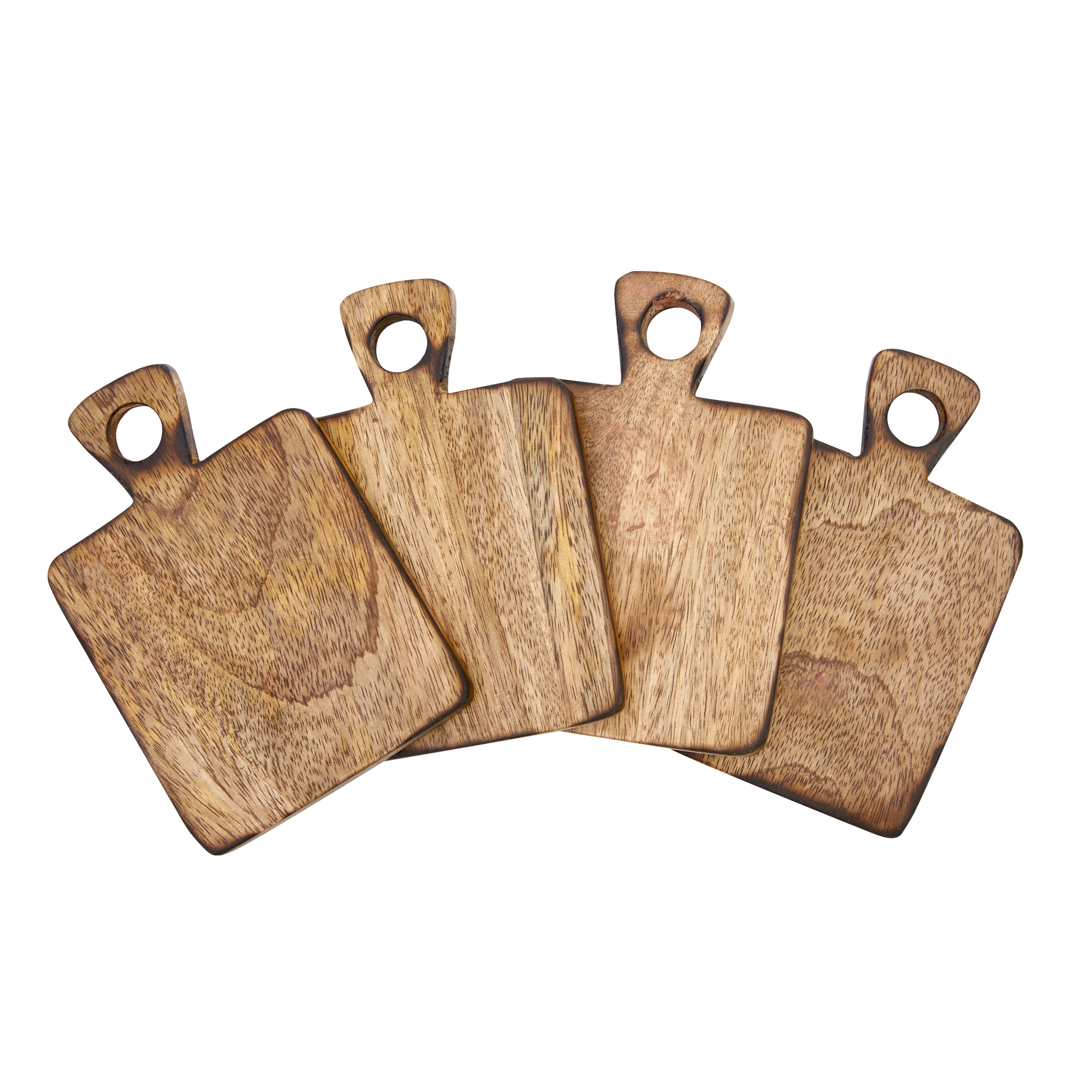 Kamenstein 4 Piece Paddle Shaped Acacia Coaster Set