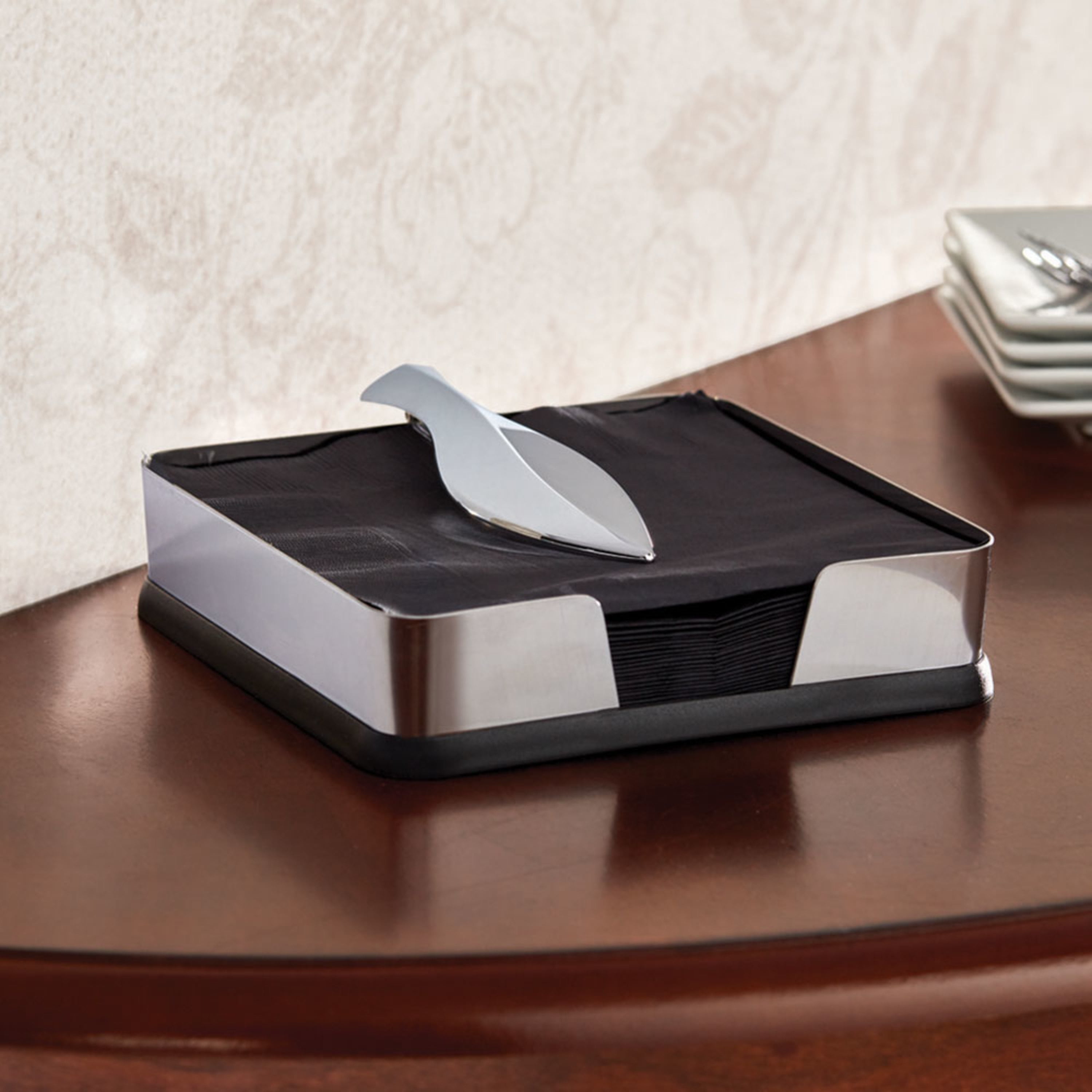 Ceramic Tissue Box Cover Napkin Holder for Countertop Living Room Household  Black 