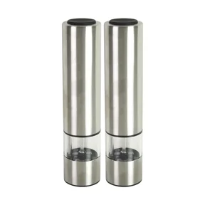Kamenstein Battery Operated Stainless Steel Salt and Pepper Grinder Set of Two