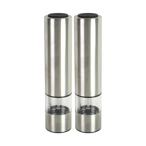 Kamenstein Electric Stainless Steel Salt and Pepper Grinder Set of 2