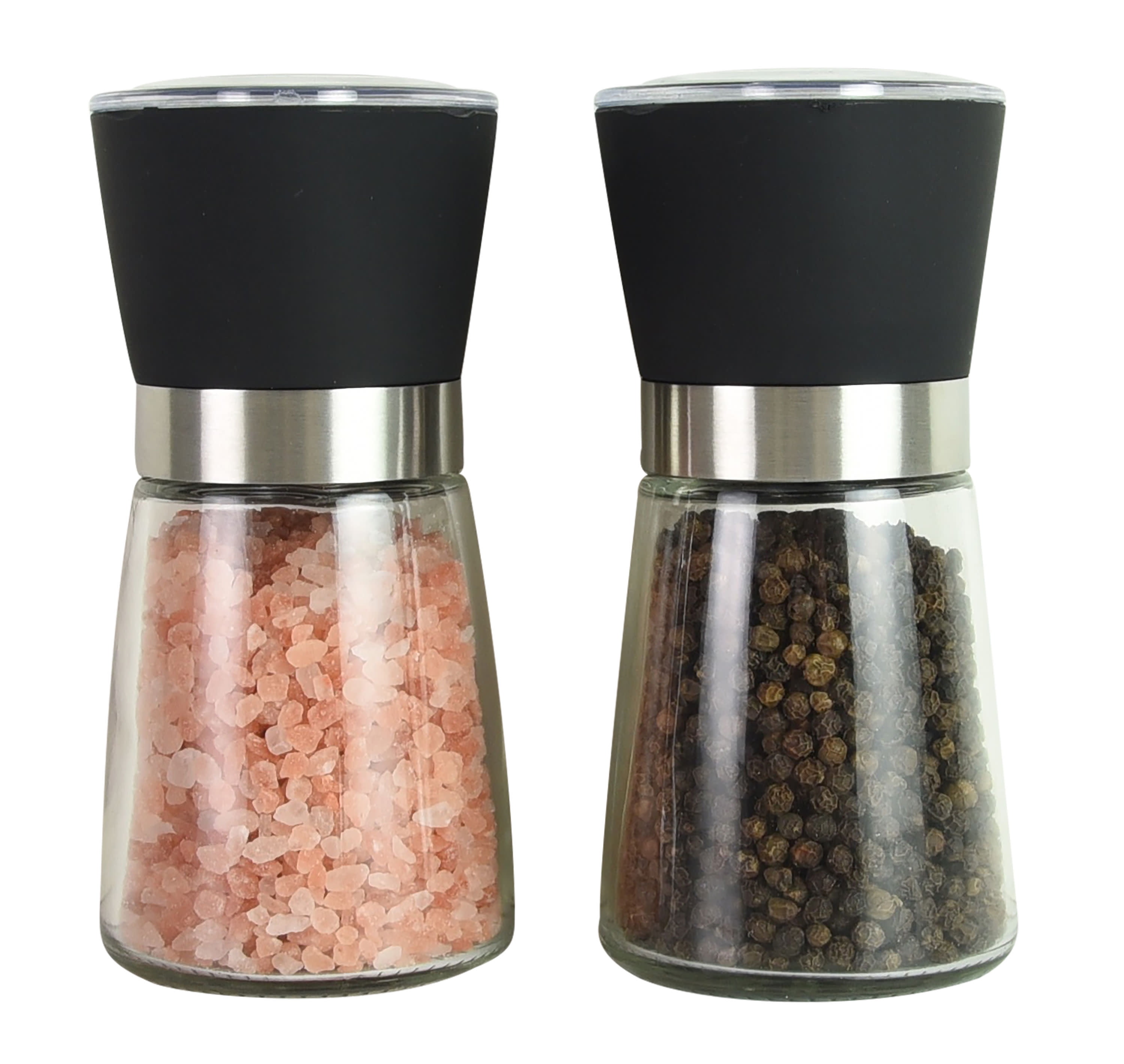 Kamenstein Set of Two 5-inch Glass Grinders Pink Salt and