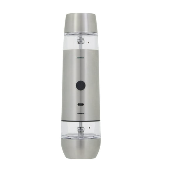 Kamenstein USB Rechargeable Dual Salt & Pepper Grinder Silver