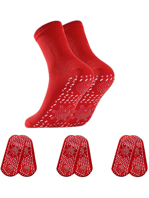 3 Pairs Warm Socks Knitted Cotton Socks Soft Cozy Winter Socks Breathable Thermal Foot Warm Socks For Men Women