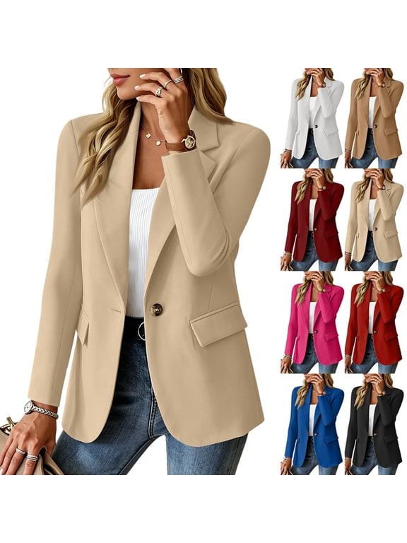 Blazers for Women Business Casual, Oversized Dressy Work Office Blazers Lightweight Suit Jackets Fall Outfits