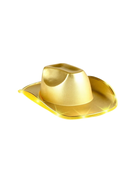 Led Cowboy Hat Light Up Party Hat Costume Hat Cap For Halloween Carnival Night Club Party Concert Festival Cosplay Stage Performance Glowing Costume Accessory