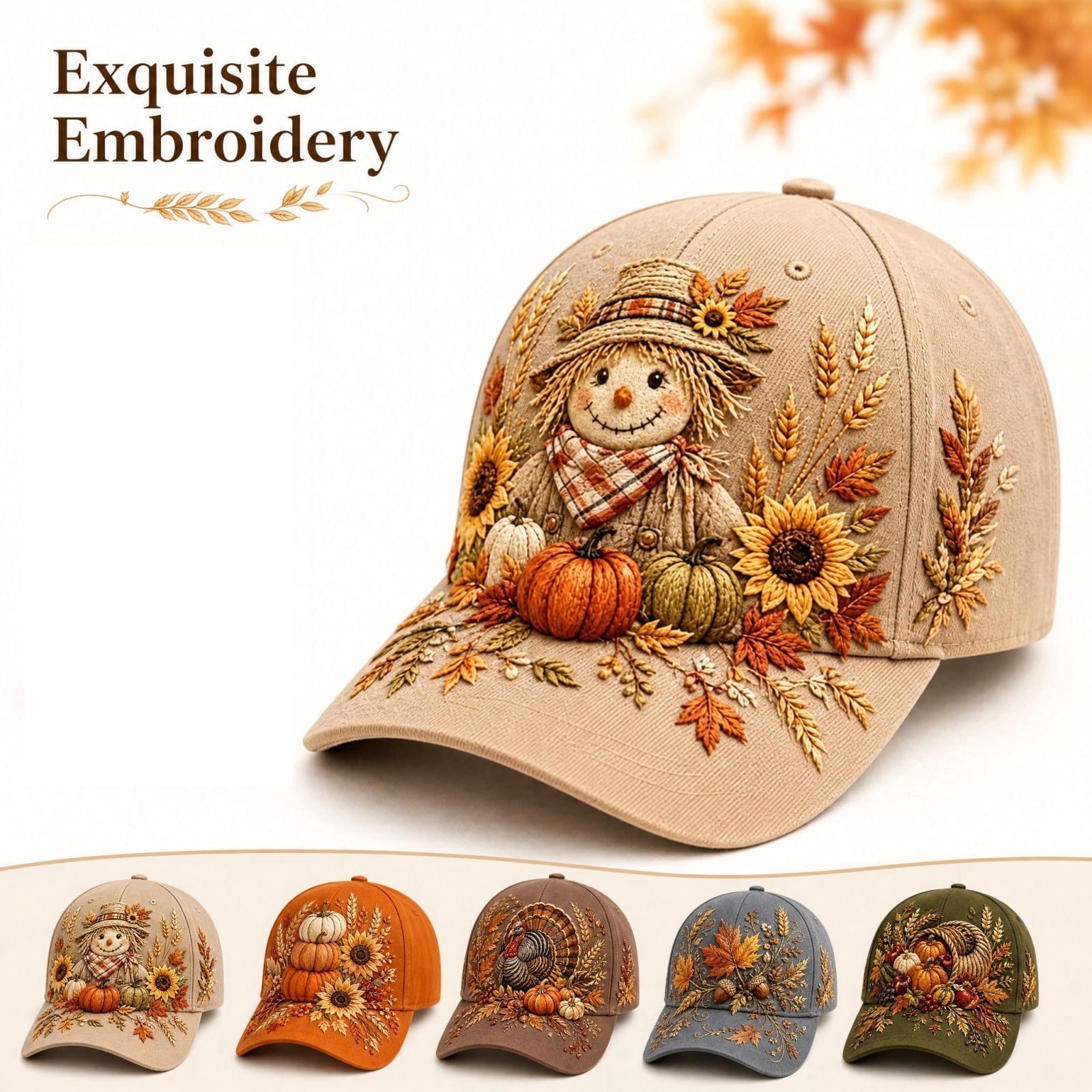 September Fall Hat Kamentoy Unisex Baseball for Men and Women Thanksgiving Baseball Cap ...