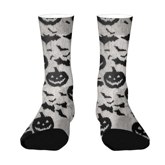 Kamentoy Unisex Breathable Comfortable Fit Mid-Calf Socks with Halloween Print for Men and Women