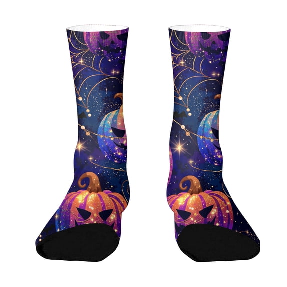 Kamentoy Unisex Mid-Calf Socks with Halloween Print Socks Breathable Stretch Socks Comfortable Ribbed Cuff Socks for Men and Women