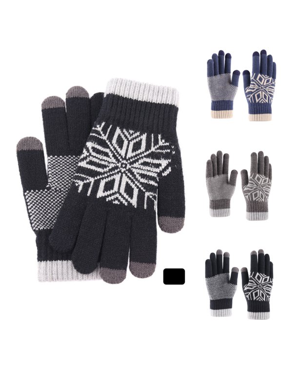 Winter Gloves - Women's Winter Gloves, Warm Touchscreen gloves Women Men, Knit gloves for Cold Weather