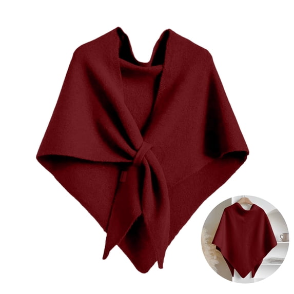 Kamentoy Women Fashion Knitted Shawl Wrap Soft Open Collar Shoulder Top Shawl Scarf Solid Color Scarf Elegant Knit Poncho Shawl