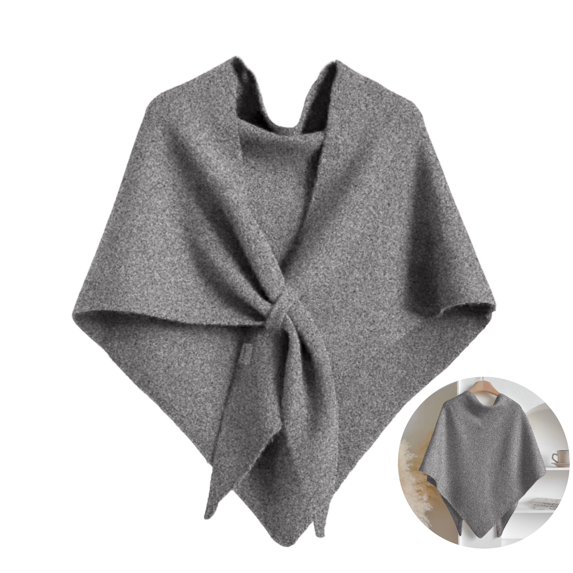 Kamentoy Women Fashion Knitted Shawl Wrap Soft Open Collar Shoulder Top Shawl Scarf Solid Color Scarf Elegant Knit Poncho Shawl