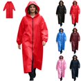 thumbnail image 1 of Kamentoy Women Waterproof Long Raincoat with Hood, Zipper Front Lightweight Rain Poncho Jacket for Hiking Camping Travel Outdoor Activities, 1 of 7