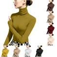 thumbnail image 1 of Kamentoy Womens Long Sleeve Shirts Basic Turtleneck Ribbed Thermal Underwear Tops | Slim Fit Base Layers Tee, Tight Undershirts, Going Out T-shirts, 1 of 5