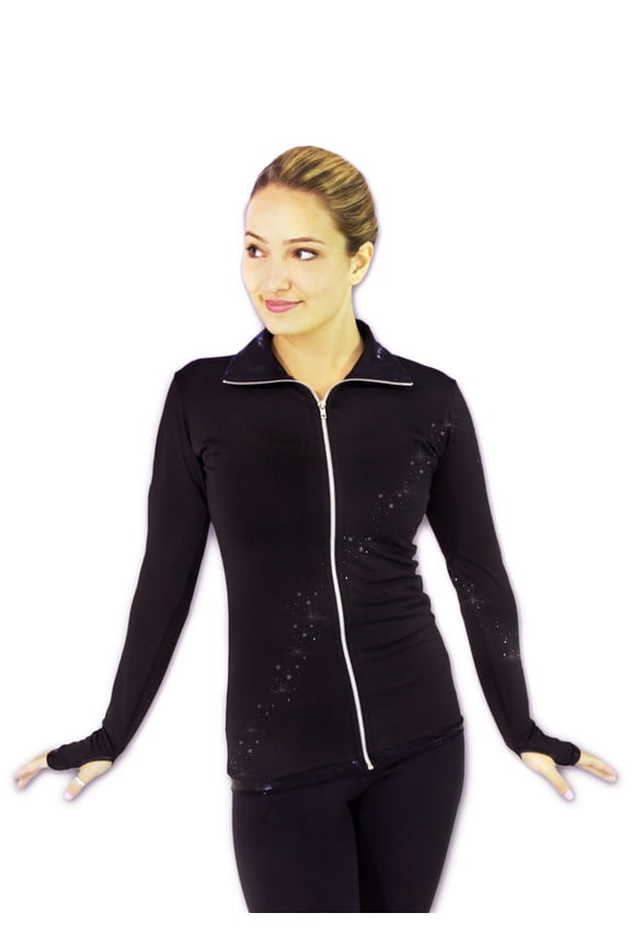 Kami-So Figure Skating Jacket - Crystal Spiral Black