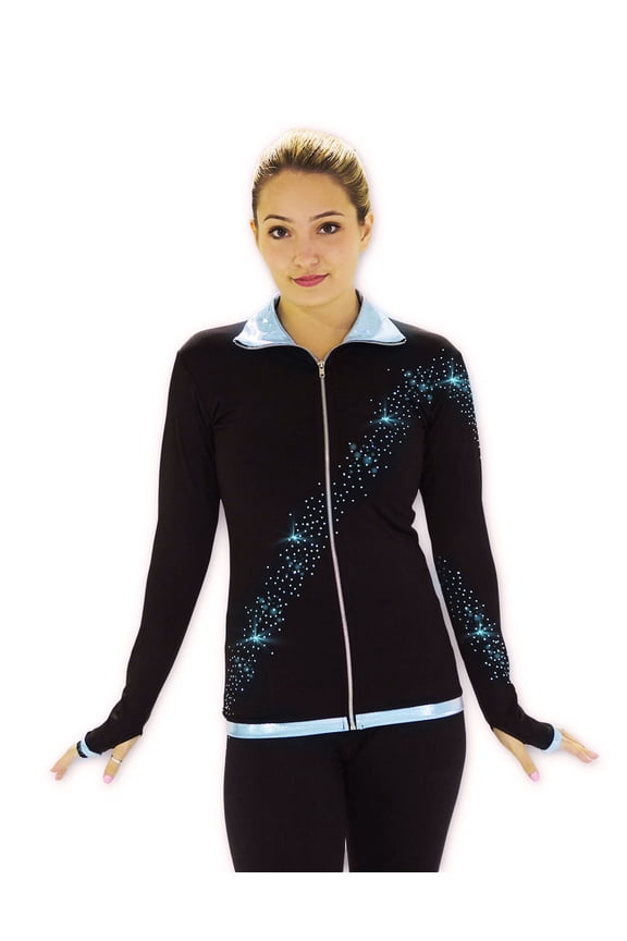 Kami-So Figure Skating Jacket - Crystal Spiral Turquoise