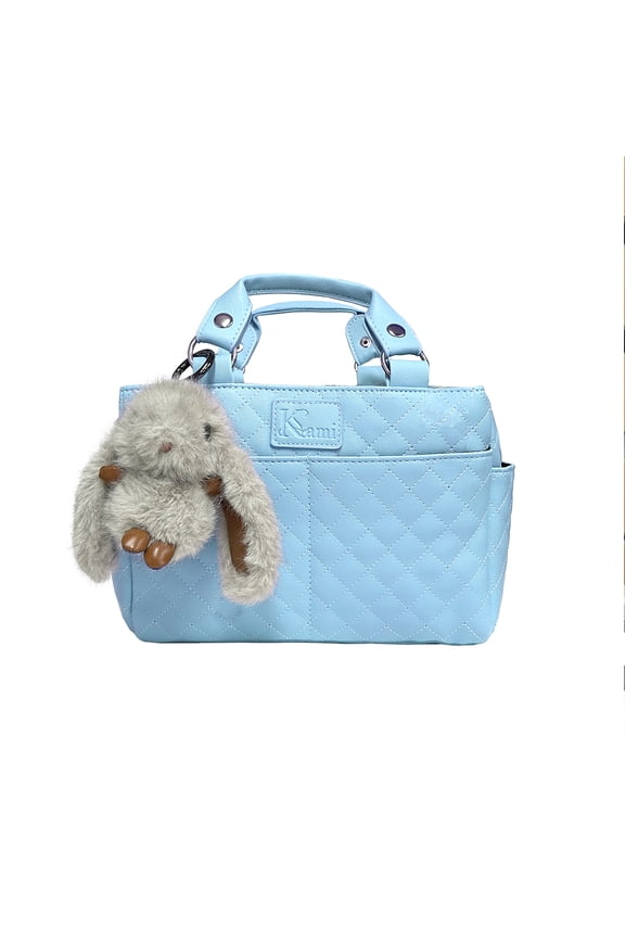 Kami-So Ice Skating Rink Tote (Cloud Nine) with Bunny Keychain (Gray)