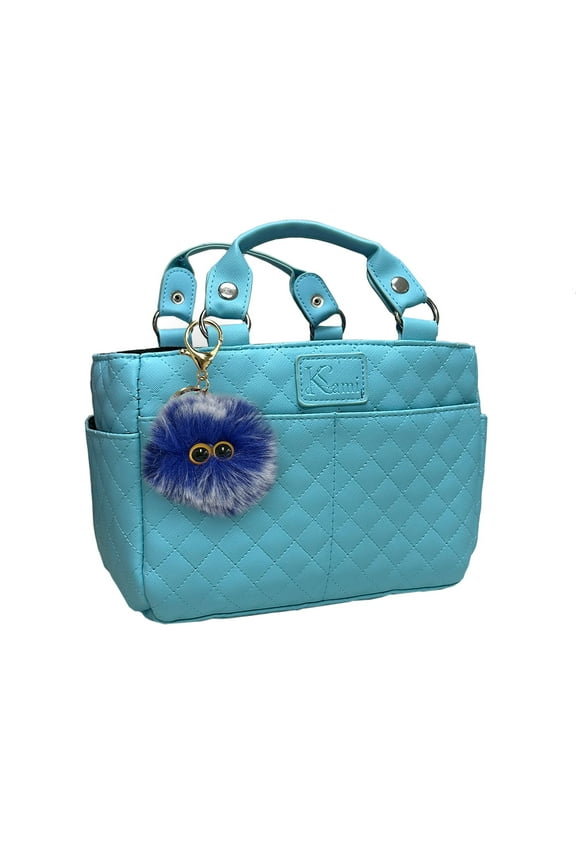 Kami-So Ice Skating Rink Tote (Cloud Nine) with Fluffy Keychain (Blue)