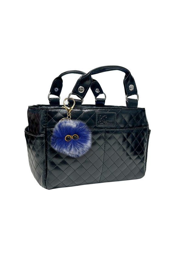 Kami-So Ice Skating Rink Tote (Onyx) with Fluffy Keychain (Blue)