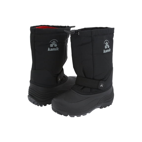 Kamik Kids Waterbug5 Pull On Rounded Toe Waterproof Snow Boots, Black/Charcoal (black Charcoal, 11)