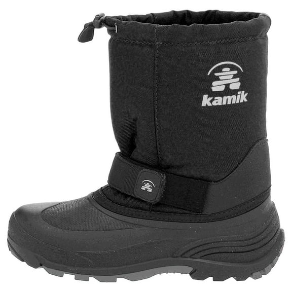 Kamik Kids' Rocket Snow Boot Toddler Warm Boots Grey Snow Boot Charcoal Flame