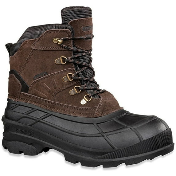 Kamik Men's Fargo Boot Dark Brown Waterproof Lace Up Winter Snow Ankle Boots (DARK BROWN, 12)