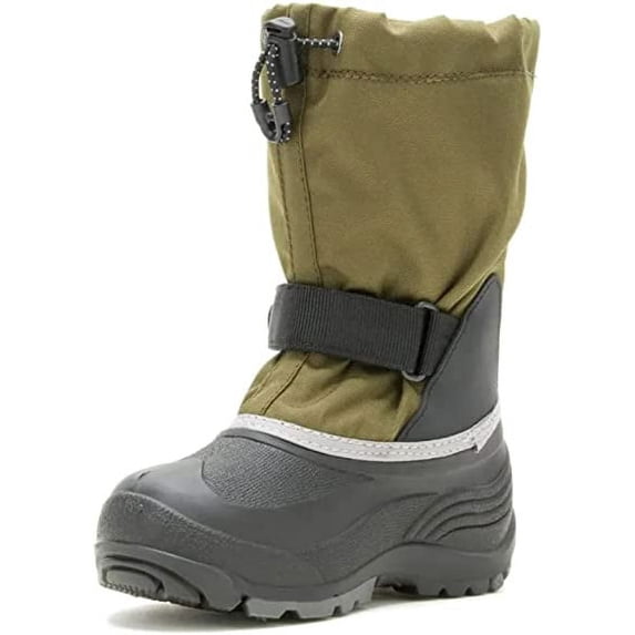 Kamik Waterbug5 Dark Olive Waterproof Adjustable Winter Snow Mid-Calf Boots (Dark Olive, 2)
