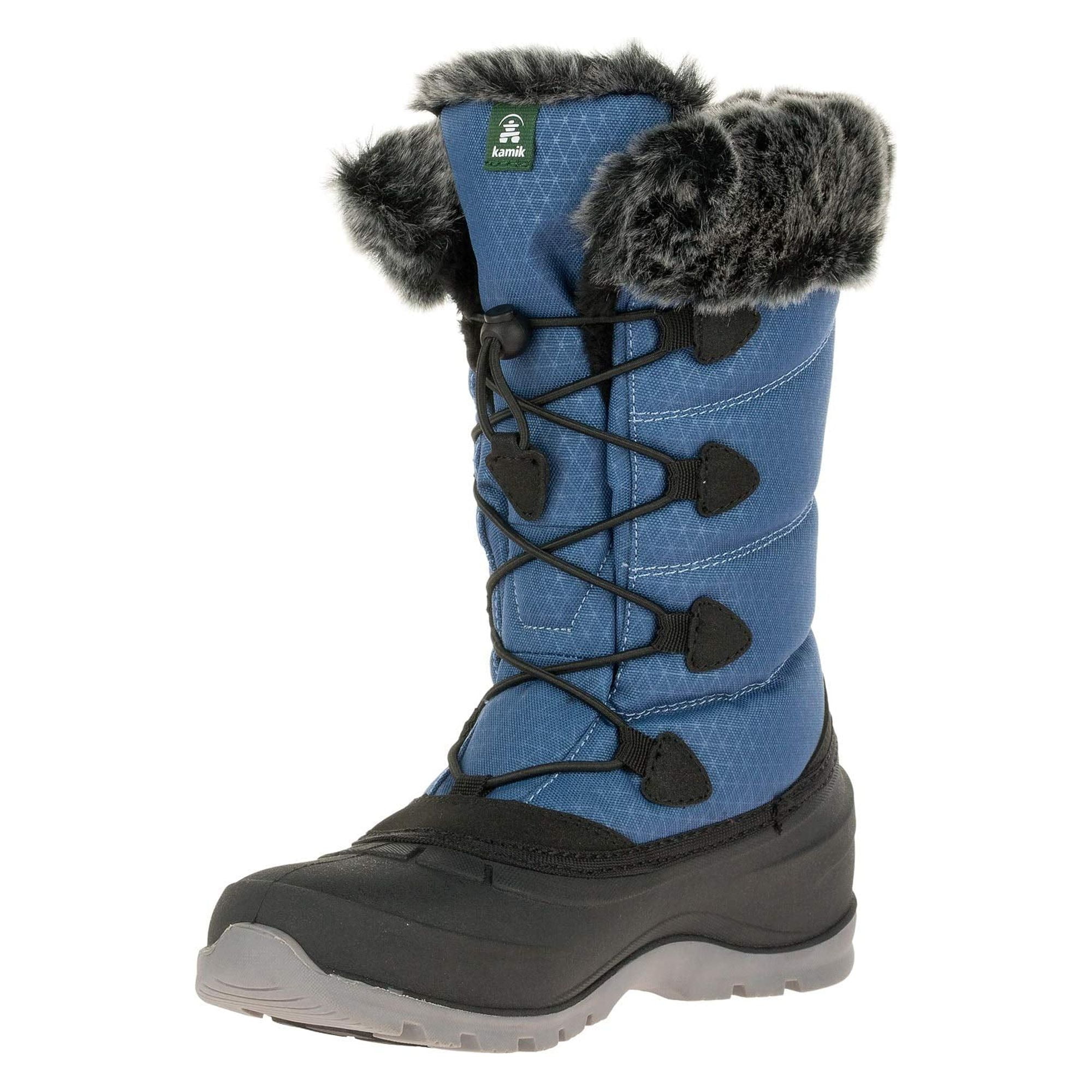 Kamik Women s Snow Boot Blue Fur Lined Warm Rounded Toe Waterproof