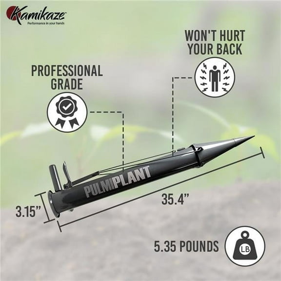 Kamikaze Manual Planter w/ Reinforced Tip, Grey, 36.61 in