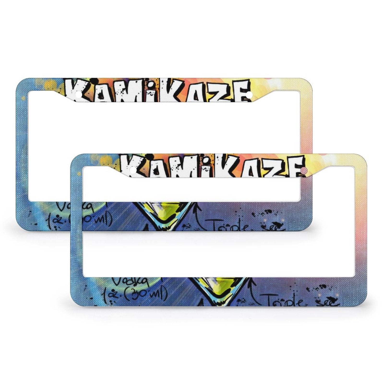 GLENLCWE Ethnic Tribal Horse Aztec Print License Plate Cover - Stainless Steel Decorative Frame For Car, Motorcycle