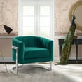 thumbnail image 1 of Kamila Accent Chair in Green Velvet and Brushed Stainless Steel Finish, 1 of 4