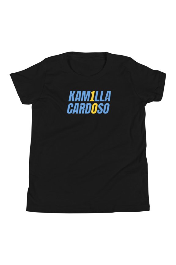 Kamilla Cardoso "Logo Lockup" Youth T-Shirt (Black, S)