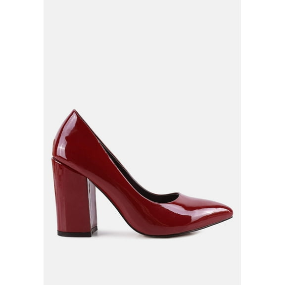 Kamira Patent Block Heeled Pumps