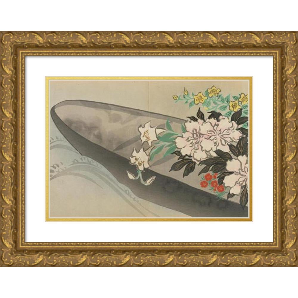 Kamisaka Sekka 18x13 Gold Ornate Wood Frame and Double Matted