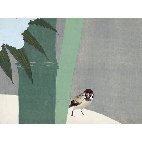 Kamisaka Sekka Bamboo Snow Bird Japanese Painting Extra Large XL Wall Art Poster Print