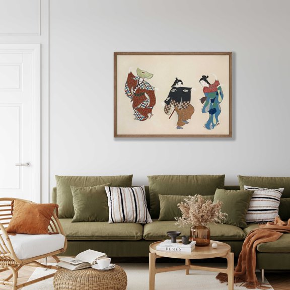 Kamisaka Sekka Dancers Print - Momoyogusa Japanese Art Poster Home Decor Office Wall Art