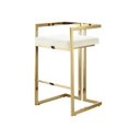thumbnail image 1 of Kamiya  Bar  Stool  Cream White/Gold Velvet  Geometric  Frame  Upholstered, 1 of 9