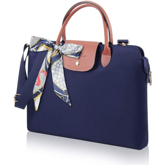 Kamlui 14 Inches Laptop Bag for Women Carrying Waterproof Computer Briefcase Shoulder Messenger for MacBook Pro Air HP Lenovo Dell Blue Laptop Sleeve Case