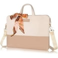 thumbnail image 1 of Kamlui Stylish PU leather Waterproof 15.6 Inch Laptop Bag for Women, Creamy-white, 1 of 8