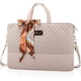 thumbnail image 1 of Kamlui Women's Waterproof PU leather Quilted 15.6" Laptop Tote Bag, Khaki, 1 of 14