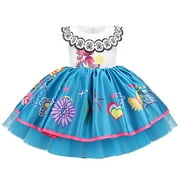 Phenas Encanto Costume Dress Mirabel Costume for Little Girls,Mirabel Tutu Dress With Headband Halloween Outfit for Toddler Kids