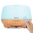 thumbnail image 1 of Kamon Aroma Essential Oil Diffuser, 500ml Ultrasonic Humidifier, Air Mist Aromatherapy Diffuser, 7 Color LED Lights Auto-Off Remote Control for Home, Office Light Brown, 1 of 10