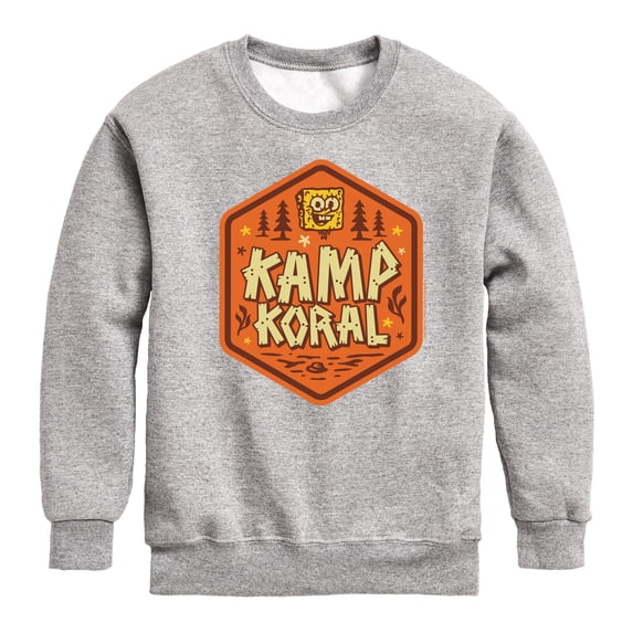 SpongeBob SquarePants - Kamp Koral Kamp Koral Badge Graphic Long Sleeve Fleece Sweatshirt