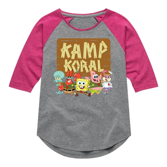 Kamp Koral - Kamp Koral Group - Toddler & Youth Girls Raglan Graphic T-Shirt