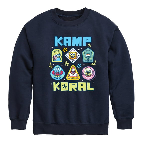 Kamp Koral - Kamp Koral Patches - Toddler & Youth Crewneck Fleece Sweatshirt