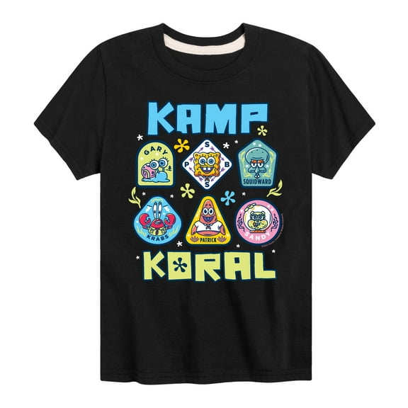 Kamp Koral - Kamp Koral Patches - Toddler & Youth Short Sleeve Graphic T-Shirt