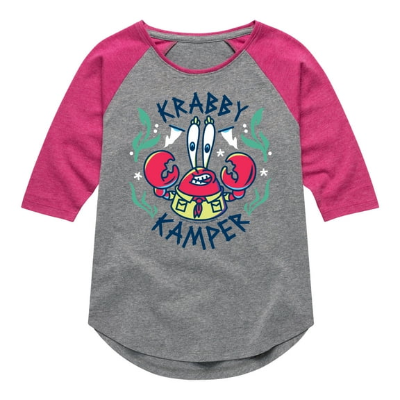 Kamp Koral - Krabby Kamper - Toddler & Youth Girls Raglan Graphic T-Shirt